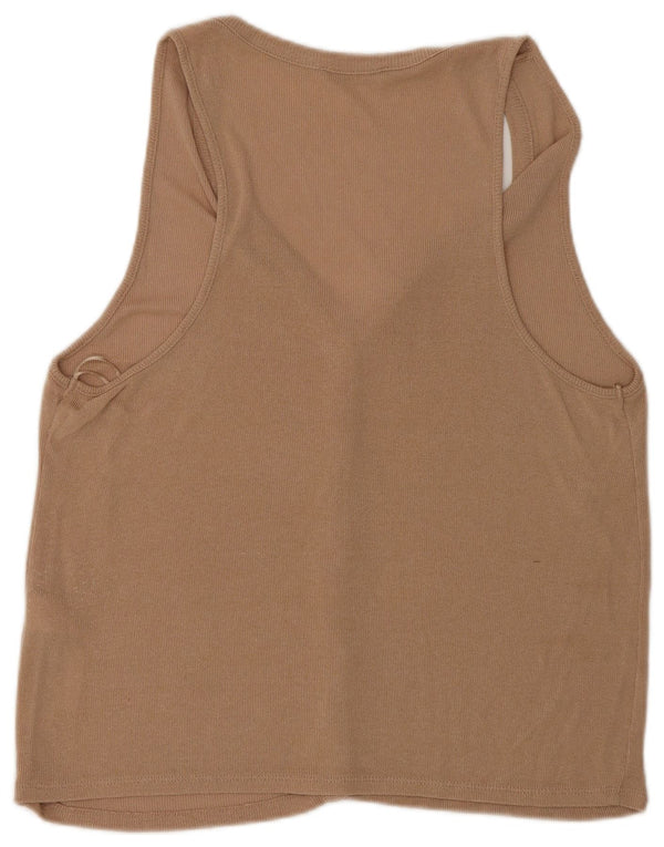 Top cardigan fără mâneci pentru femei Zara UK 14 mare, bej, viscoză