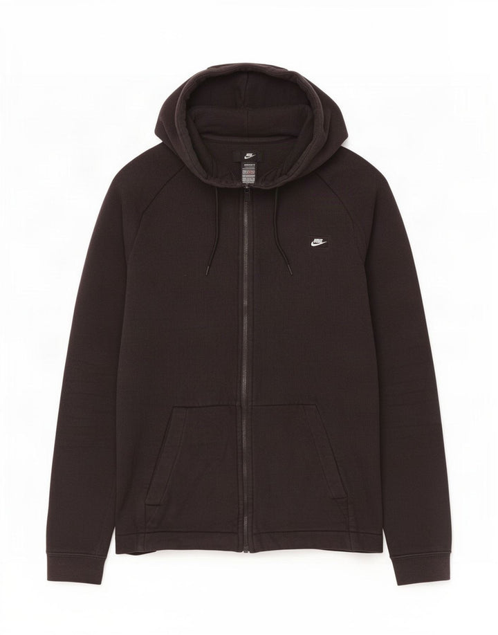 Pulover Nike pentru bărbați, cu fermoar, bumbac mediu negru