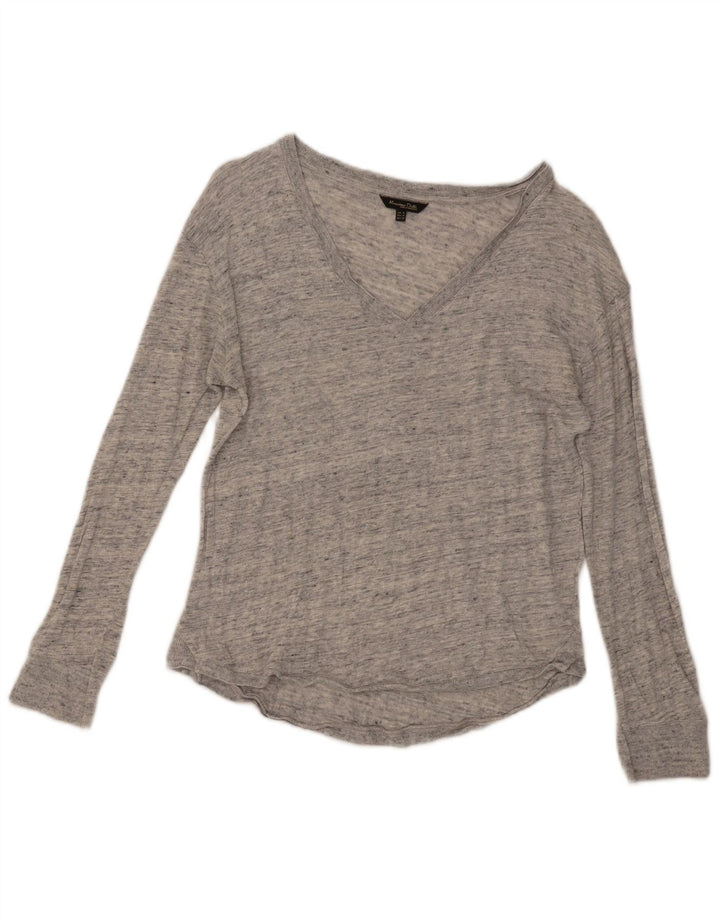 Top pentru femei Massimo Dutti cu mânecă lungă UK 12 Medium Gri Pete