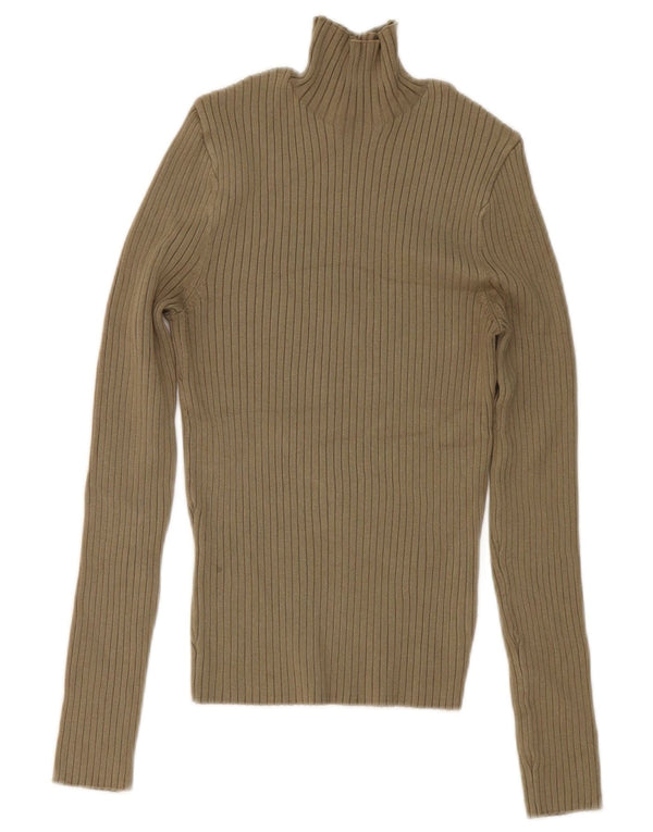 Top femeie Zara cu mânecă lungă UK 12 Medium Khaki Viscose