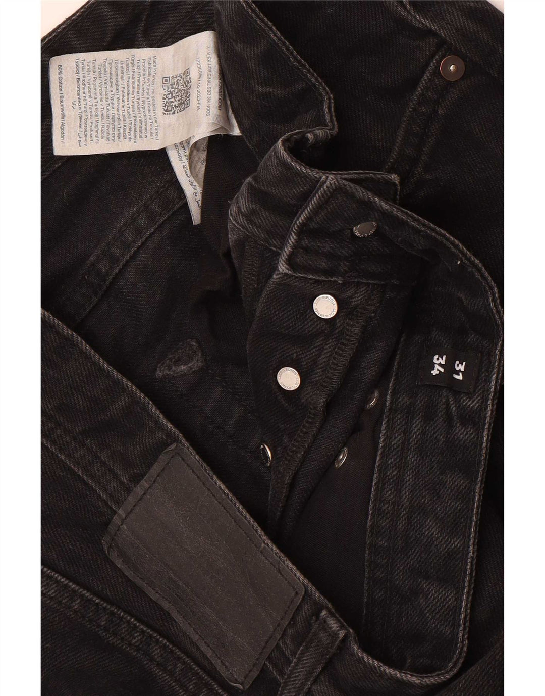 Blugi largi Jack & Jones pentru bărbați W31 L34 bumbac negru