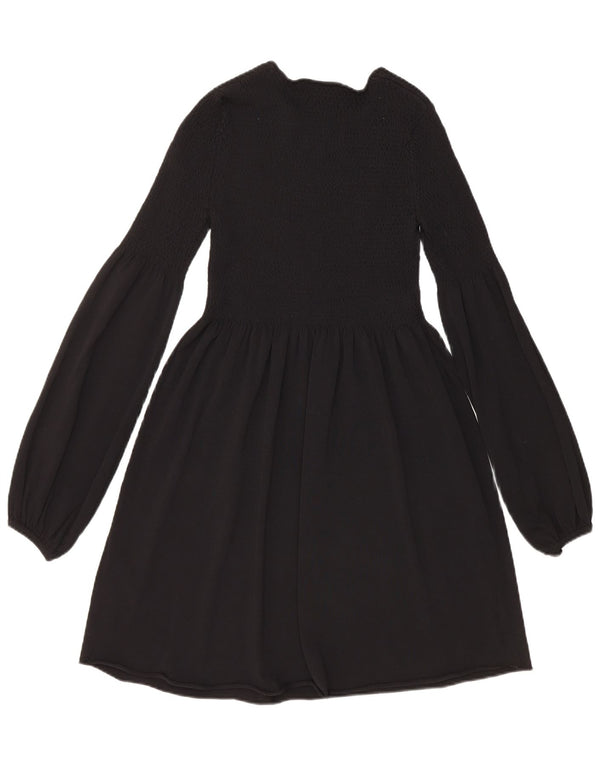 Rochie pulover cu mânecă lungă pentru femei Zara UK 8 Mic Negru Viscoză