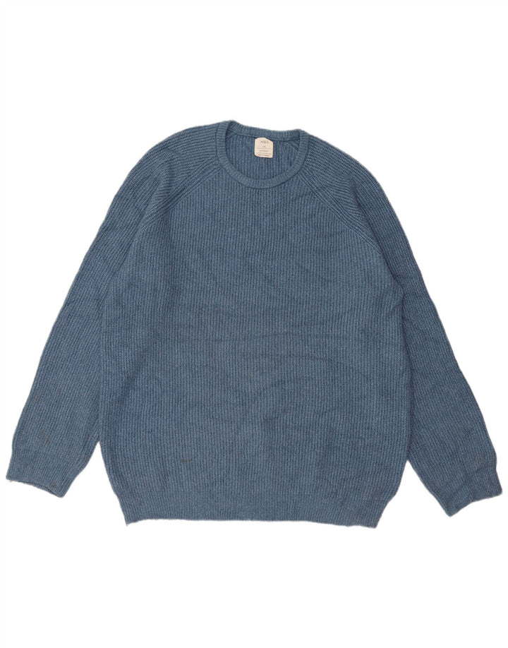 Pulover pentru bărbați Marks & Spencer, cu gât crew, 2XL, poliamidă albastră