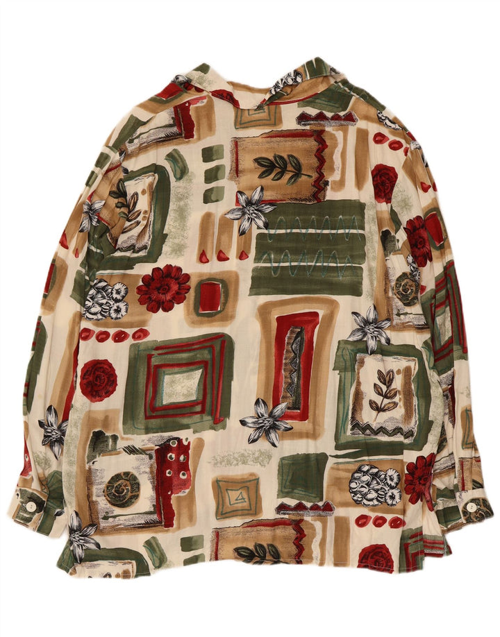 Bluză Cămașă Vintage Femei IT 48 XL Multicolor Patchwork Viscoză
