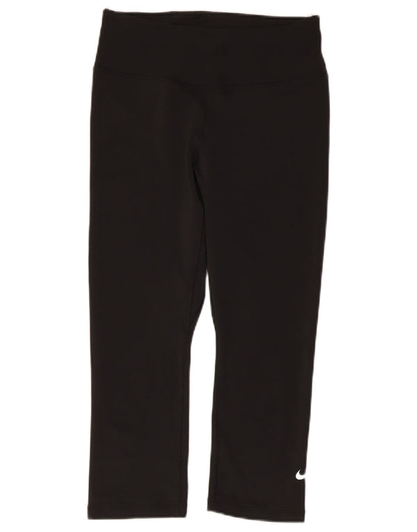 Leggings capri Nike Dri Fit pentru femei UK 10 Poliester negru mic