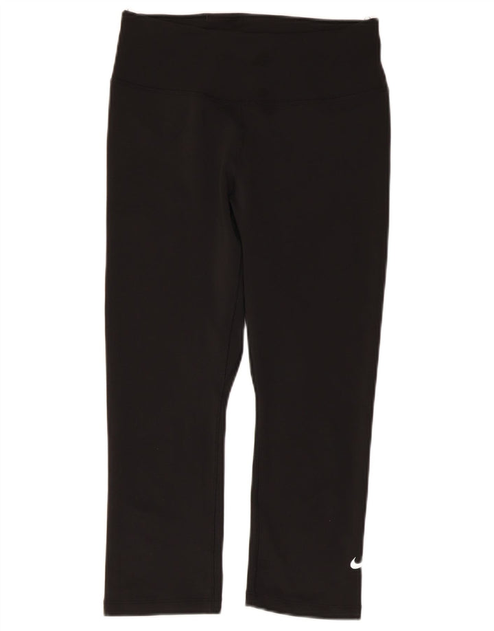Leggings capri Nike Dri Fit pentru femei UK 10 Poliester negru mic