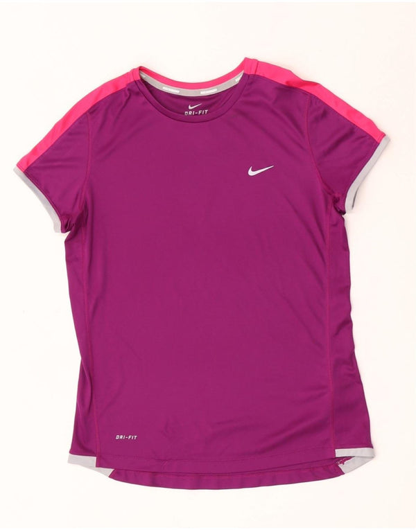 Tricou Nike Dri Fit pentru fete Top 13-14 ani XL Violet Poliester bloc de culoare