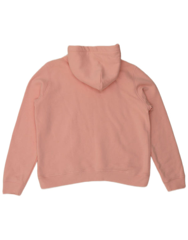 Jack Wills Pulover supradimensionat cu glugă cu grafic pentru femei UK 16 mare bumbac roz
