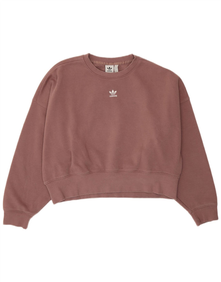 Pulover supradimensionat pentru femei Adidas UK 12 bumbac violet mediu
