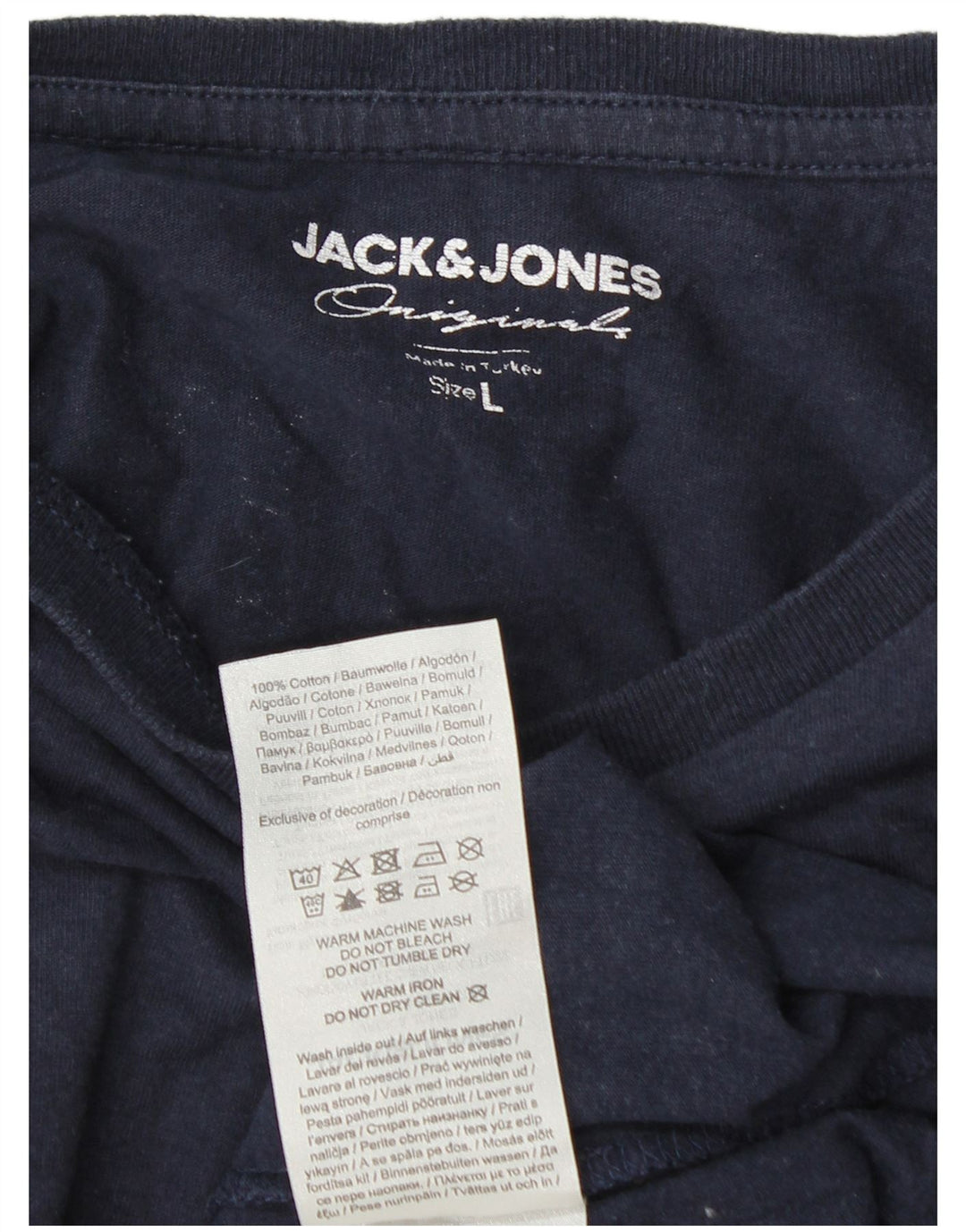 Jack & Jones Tricou cu mânecă lungă pentru bărbați, albastru bleumarin, bumbac