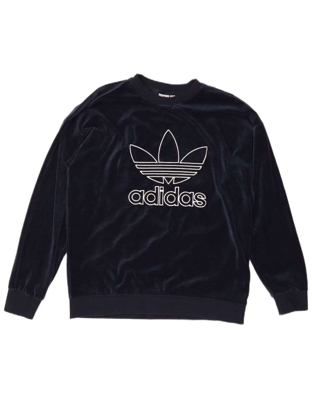 Pulover cu grafic supradimensionat ADIDAS pentru femei UK 12 Medium Bleumarin