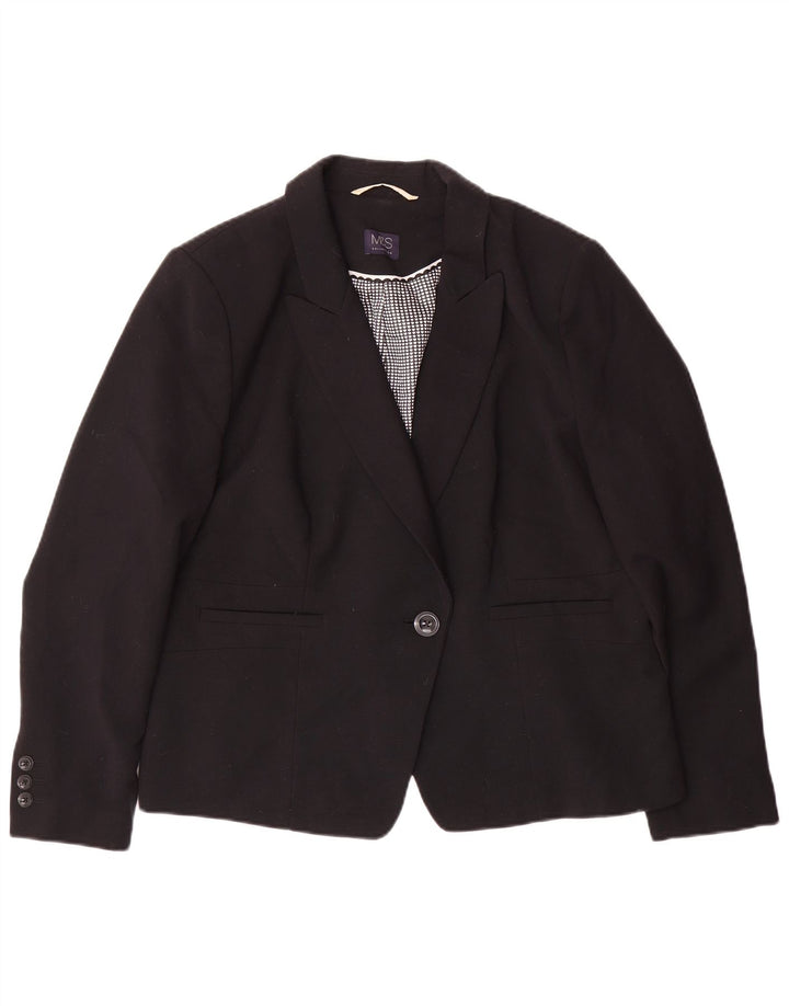 Jachetă pentru femei Marks & Spencer cu 1 nasture, UK 20 2XL, poliester negru