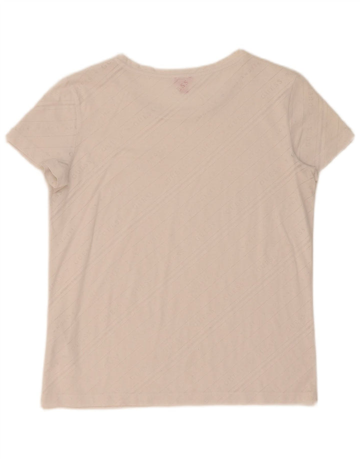 Tricou grafic Guess pentru femei Top UK 10 Small Off White