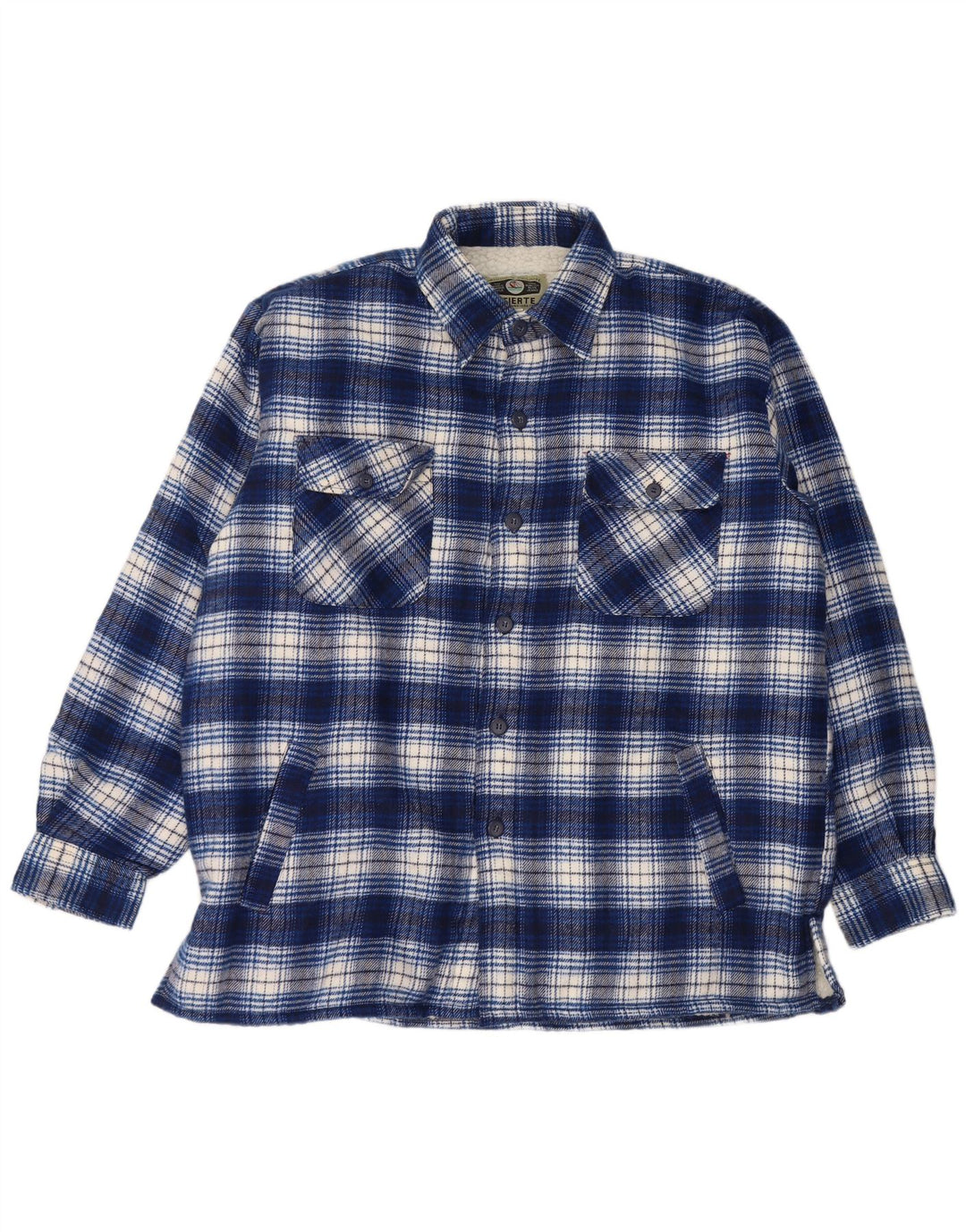 Cămașă de flanel Lumberjack Vintage pentru bărbați, mare, albastru, acrilic