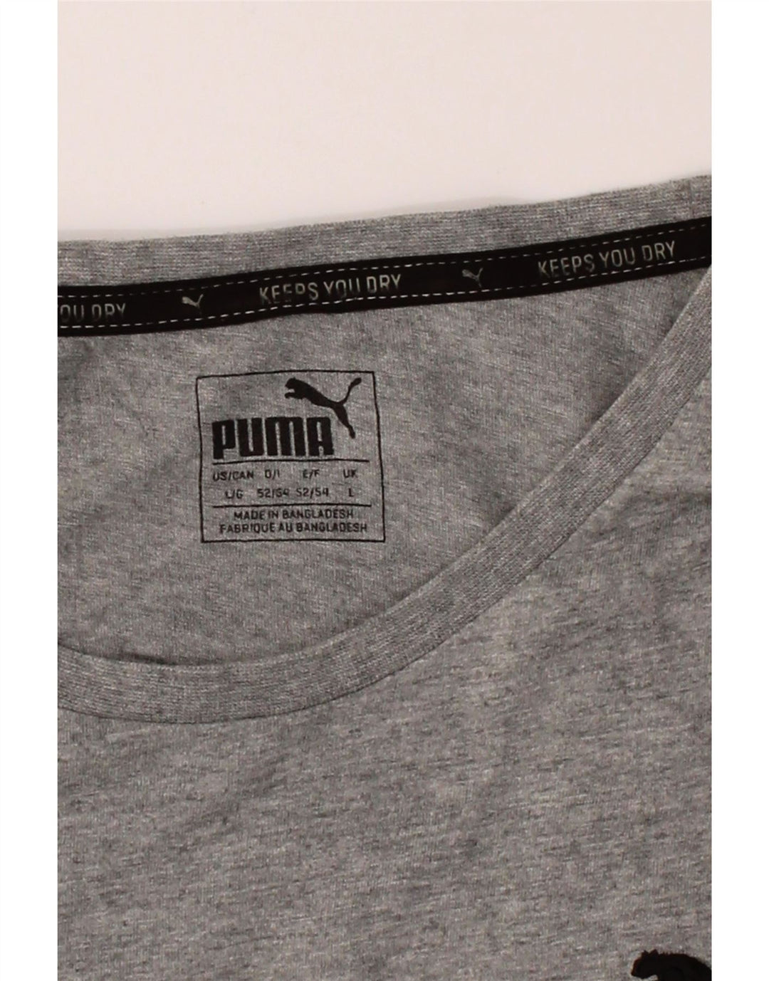 PUMA Mens T-Shirt Top Large Grey Cotton Vintage Puma and Second-Hand Puma from Messina Hembry 