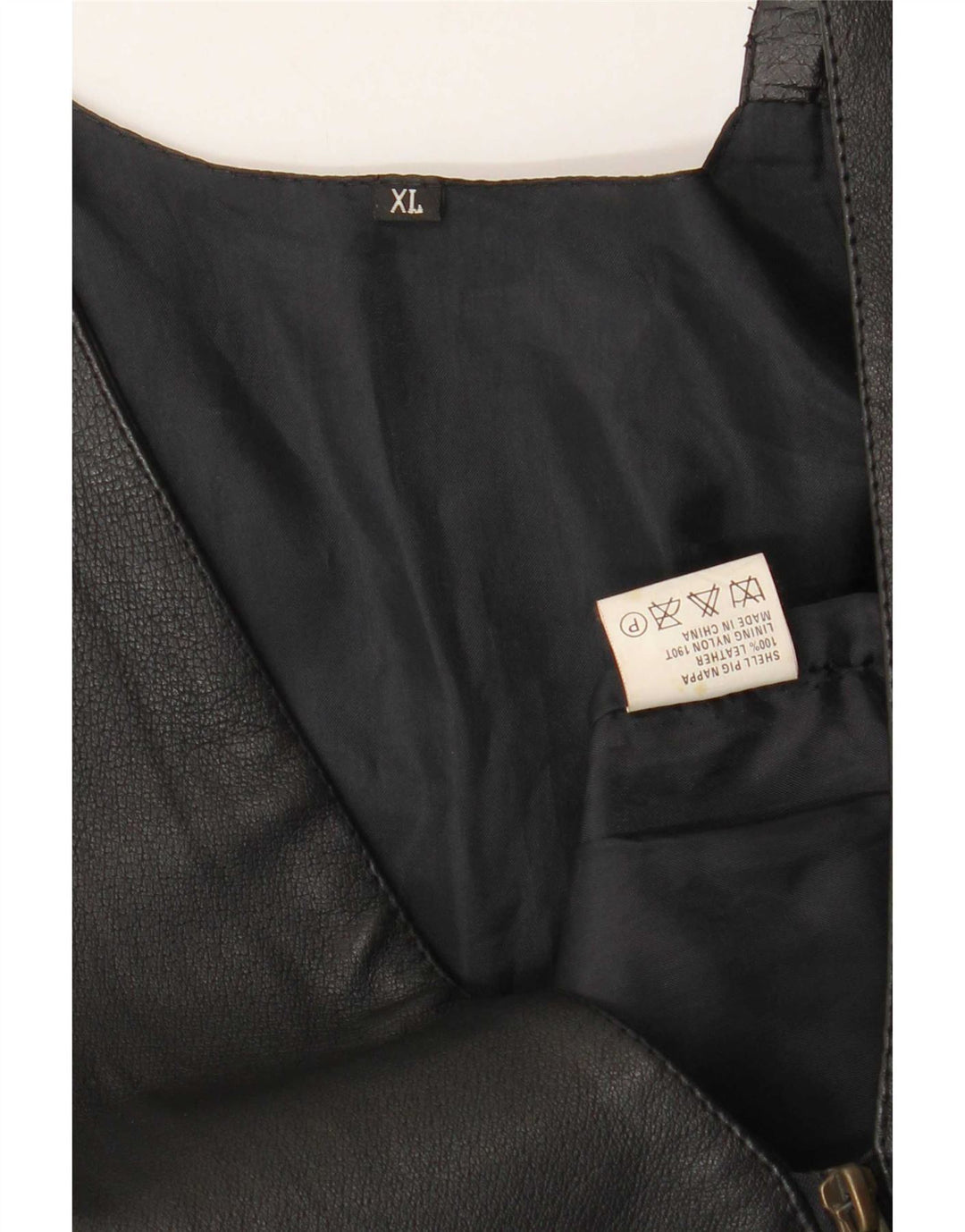 Vestă din piele vintage pentru bărbați XL neagră