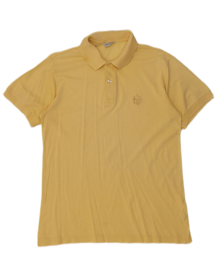 Tricou polo Sergio Tacchini pentru bărbați din bumbac galben mediu