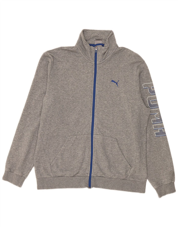 Jachetă de top pentru trening cu grafică Puma pentru bărbați, mare, gri bumbac cu pete