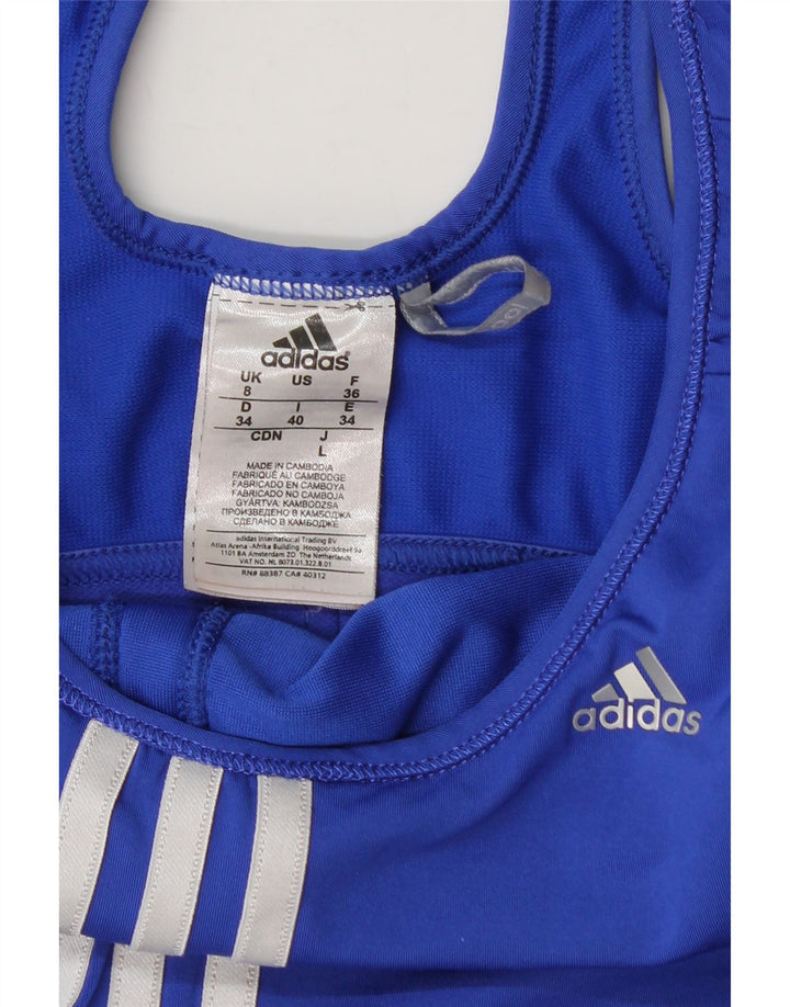 Vest Top Climacool pentru femei Adidas UK 8 Small Blue Colorblock Nylon