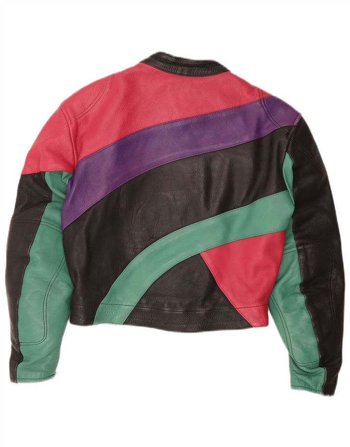 Jachetă crop pentru femei ROLEFF UK 14, mare, neagră, pentru motocicletă din piele