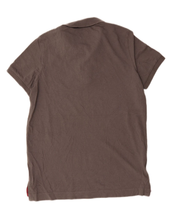 Tricou polo Benetton pentru bărbați, cu formă musculară, din bumbac gri mediu