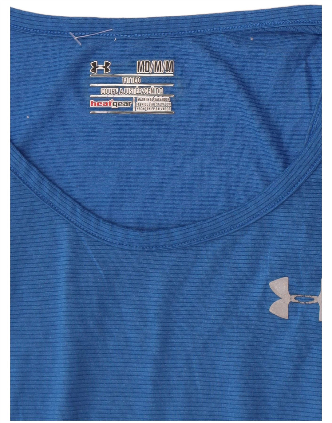 Vestă Under Armour Heat Gear pentru bărbați, mediu albastru, cu dungi