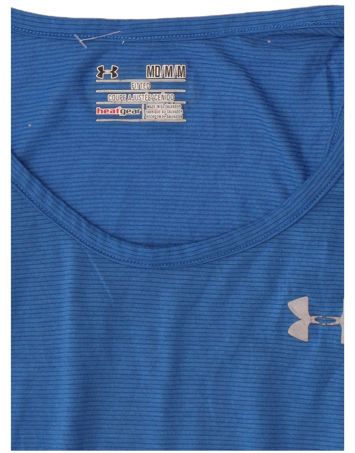 Vestă Under Armour Heat Gear pentru bărbați, mediu albastru, cu dungi