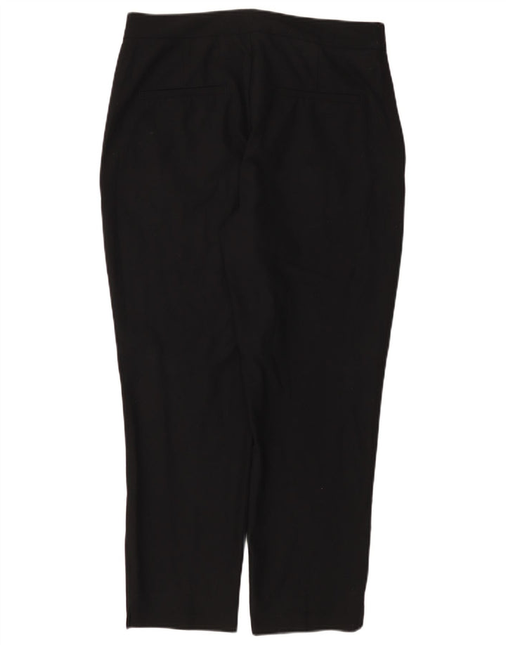 Pantaloni tăiați slim pentru femei Zara US 8 Medium L30 L25 Poliester negru