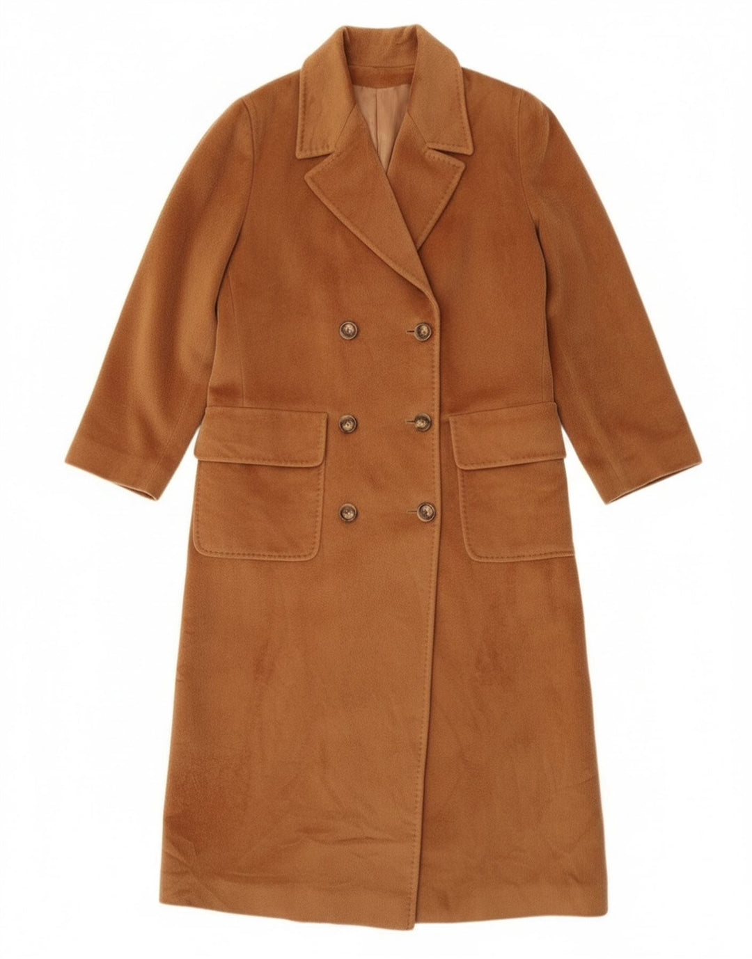 Palton dublu pentru femei Piacenza UK 14 Lână maro mare