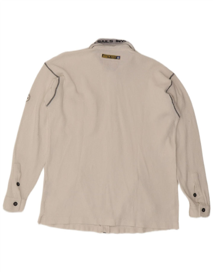 INVICTA Mens Graphic Tracksuit Top Jacket Large White Cotton