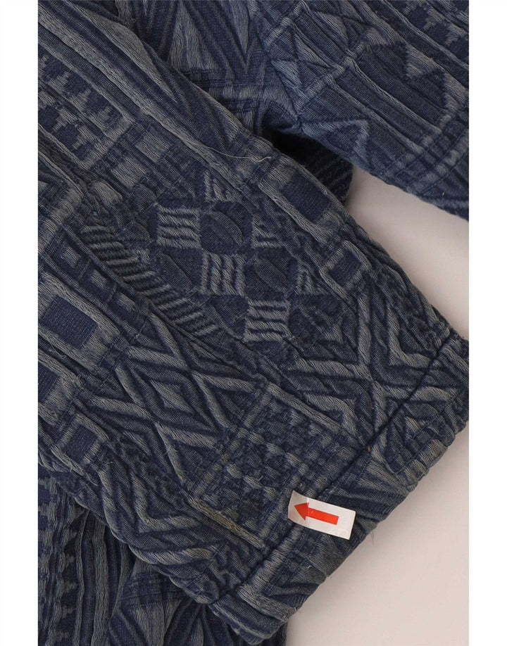 Pardesiu deschis pentru femei Zara UK 16 mare din bumbac geometric albastru