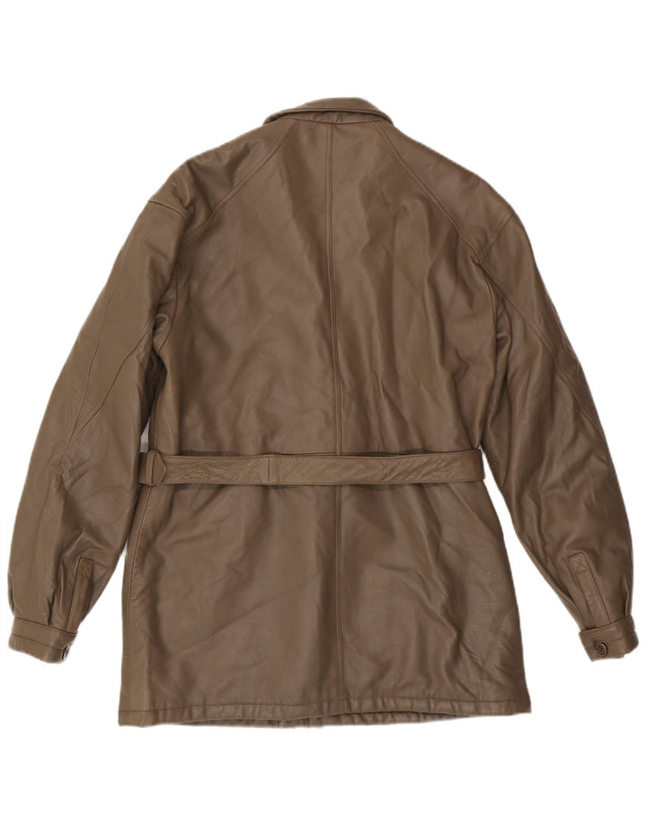 Jachetă de piele pentru bărbați VINTAGE IT 48 din piele maro medie