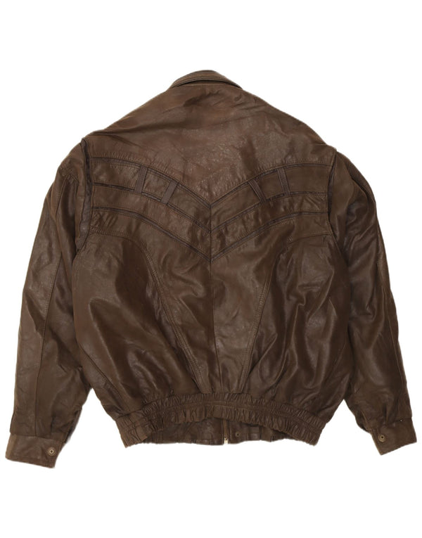 Jachetă din piele vintage pentru bărbați UK 42 XL din piele maro