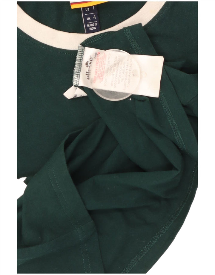 ELLESSE Tricou cu grafic crop Top UK 4 XS Bumbac verde