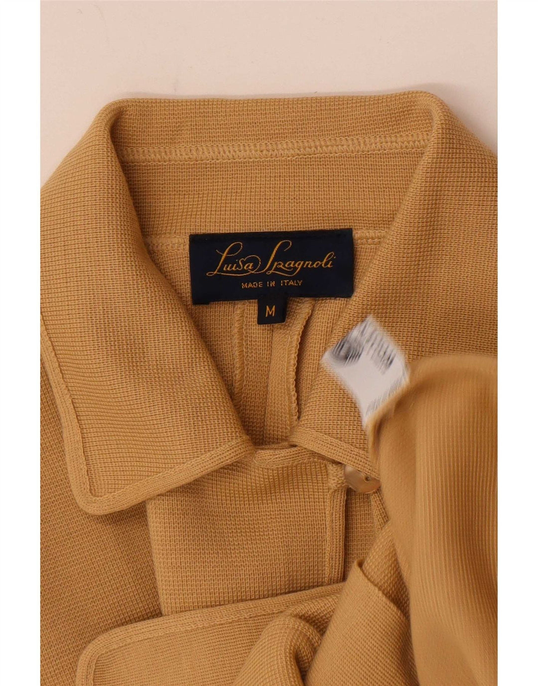 Luisa Spagnoli Pulover Cardigan Femei UK 14 Medium Bej Lână
