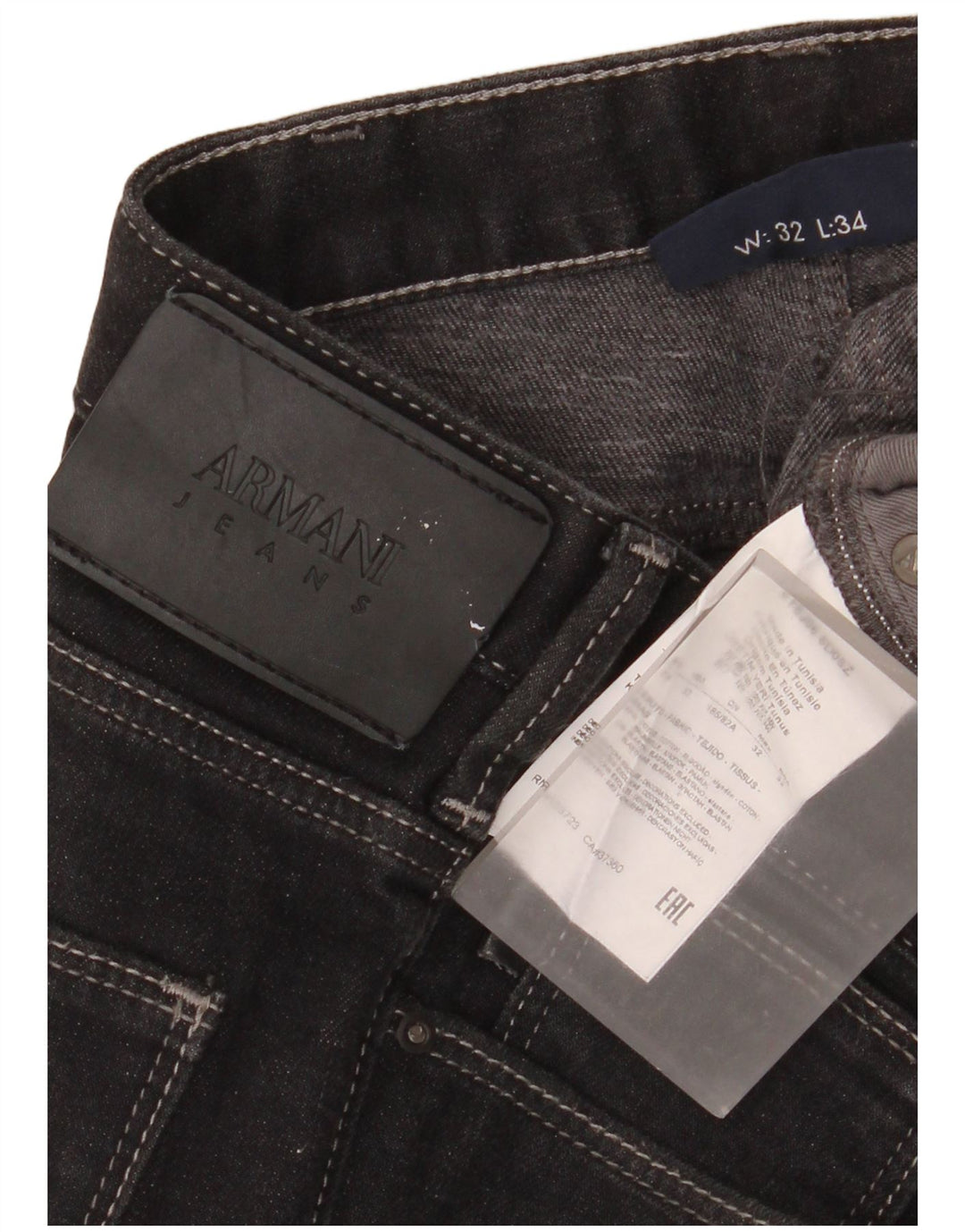 Blugi slim pentru bărbați Armani W32 L34 bumbac negru