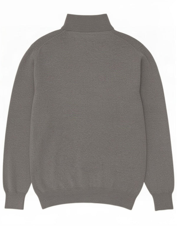 Crew Clothing Mens Zip Neck Jumper Sweater Medium Grey Cotton