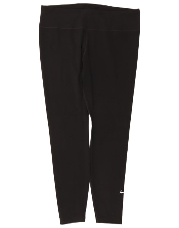 NIKE Womens Dri Fit Leggings UK 18 XL Black Polyester