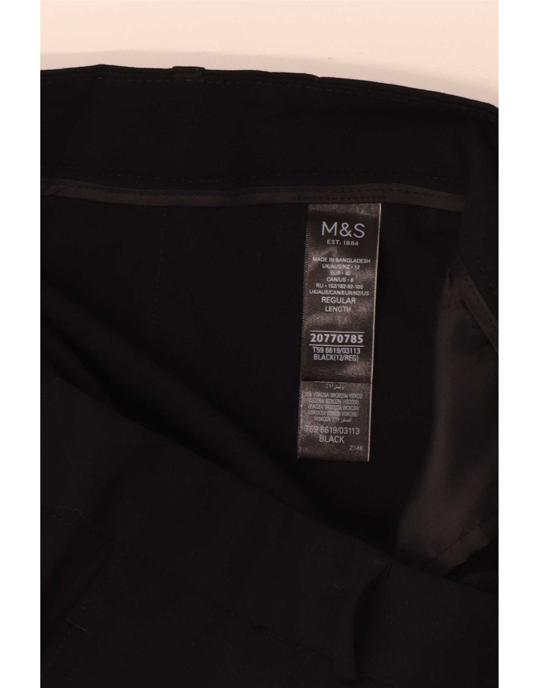 Pantaloni de costum pentru femei Marks & Spencer Flare UK 12 Medium W30 L31 Negru