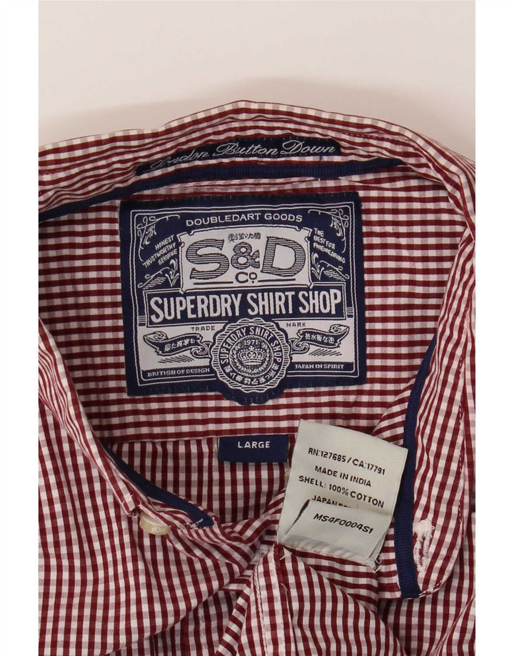 Cămașă Superdry pentru bărbați, mare, roșu, din bumbac