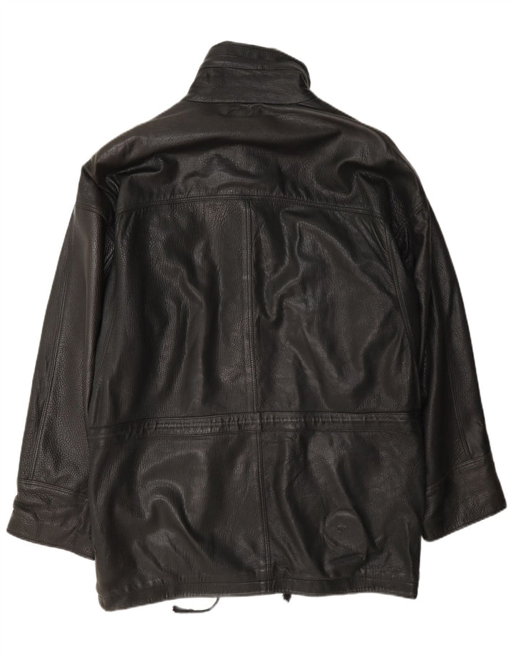 Jachetă de piele pentru bărbați Pierre Cardin UK 42 XL Negru