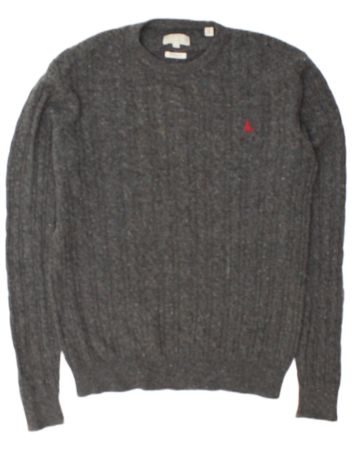 Pulover Jack Wills pentru bărbați The Marlow cu gât crew pete, gri mediu