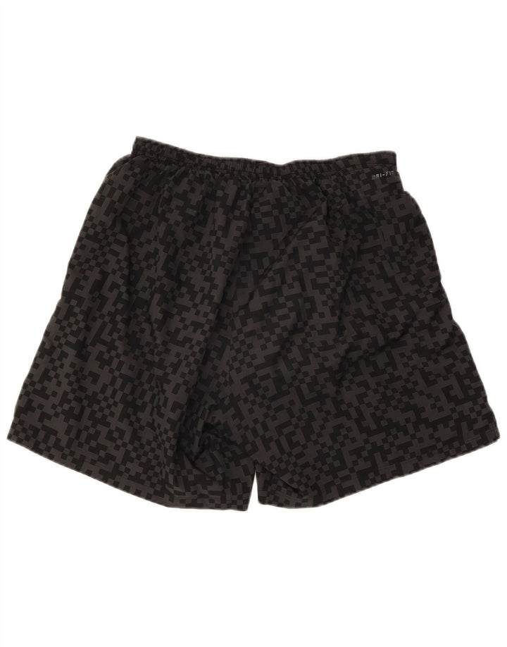 Pantaloni scurți sport Nike Dri Fit pentru bărbați, mari, negru, geometric, poliester