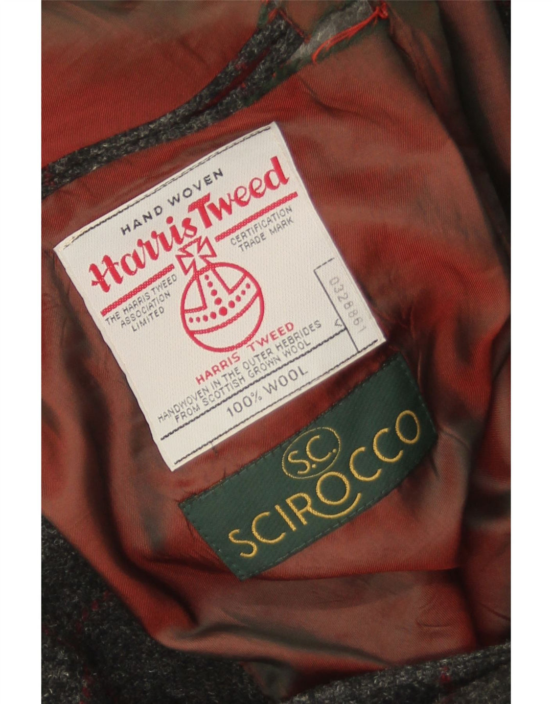 Jachetă pentru bărbați Scirocco Harris Tweed cu 2 nasturi, UK 40, mare, cu carouri gri