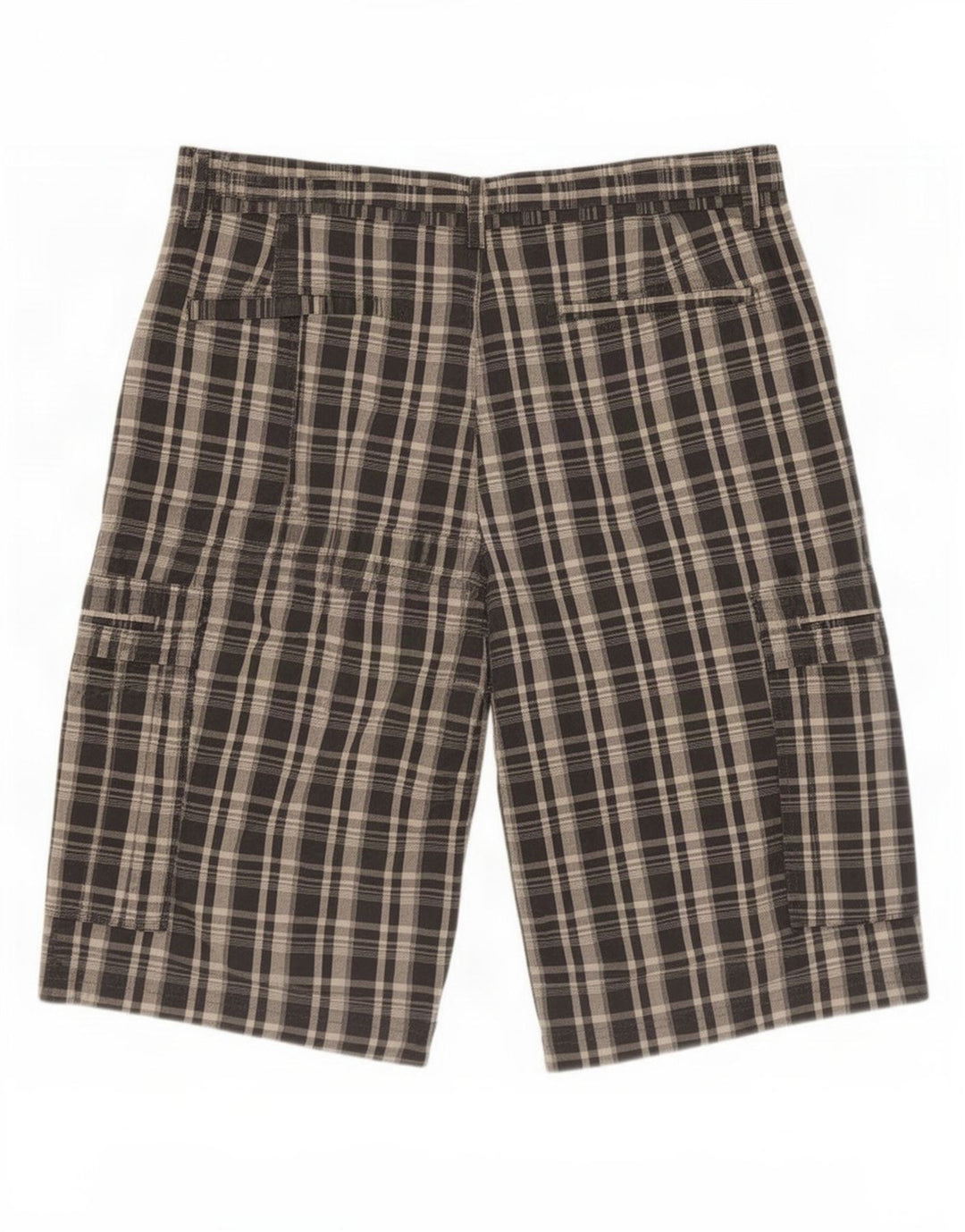 Pantaloni scurți pentru bărbați Marks & Spencer Autograph Cargo, mediu W32, bumbac carouri gri