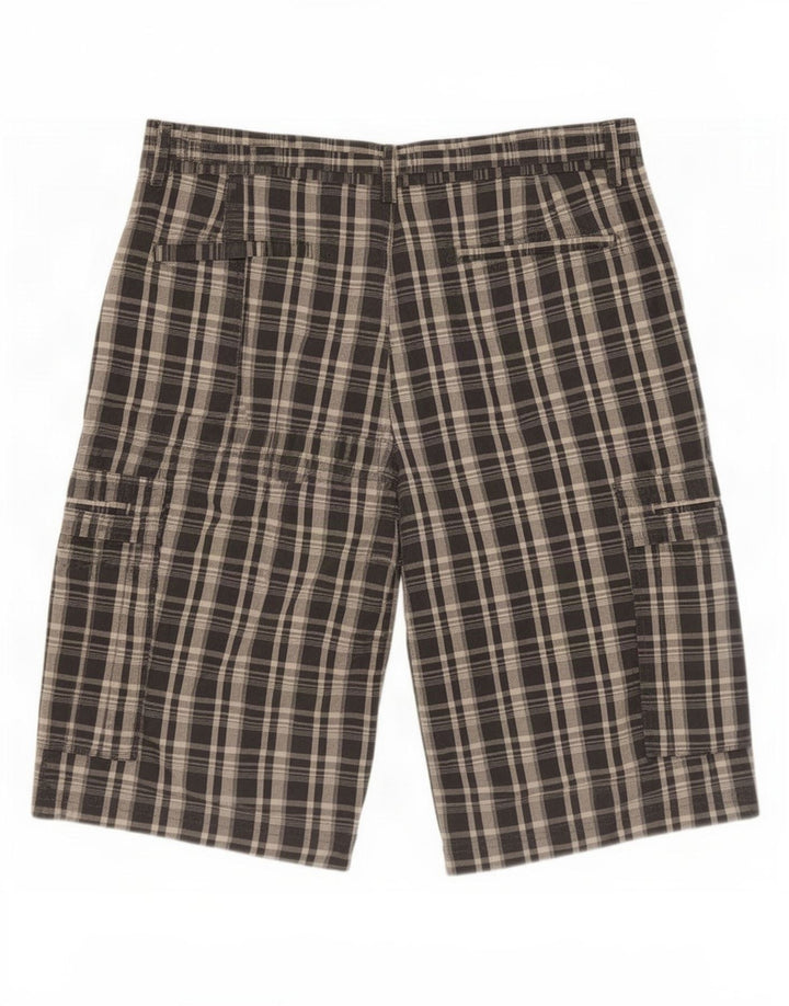 Pantaloni scurți pentru bărbați Marks & Spencer Autograph Cargo, mediu W32, bumbac carouri gri