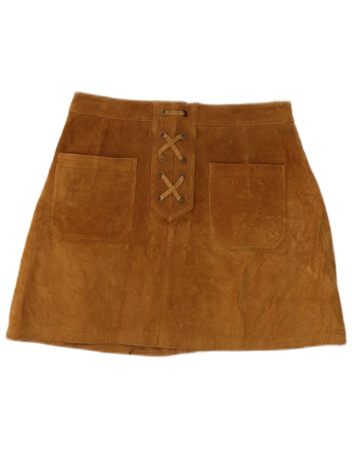 Fusta Mini de Damă Stradivarius EU 38 Mic W28 Piele Bej