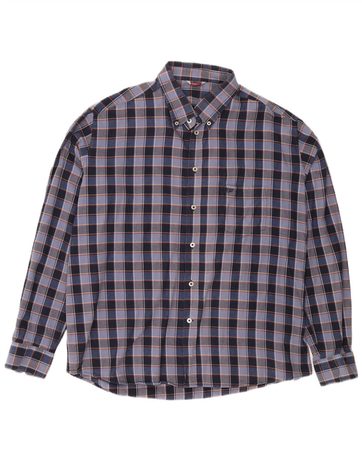 Cămașă pentru bărbați Carrera Flanel 2XL Blue Check Bumbac