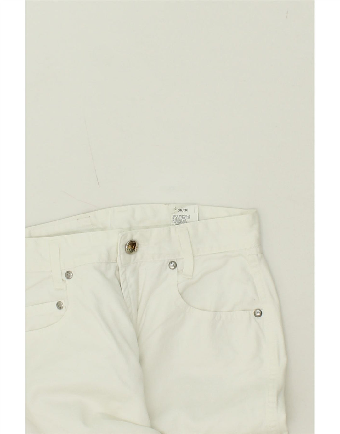 MAC Womens High Rise Slim Jeans EU 36 Small W26 L30 White Cotton Vintage Mac and Second-Hand Mac from Messina Hembry 