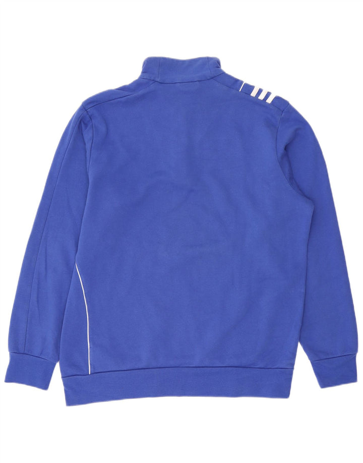 Hanorac pentru bărbați Adidas, cu fermoar și gât, pulover mare, albastru, bumbac